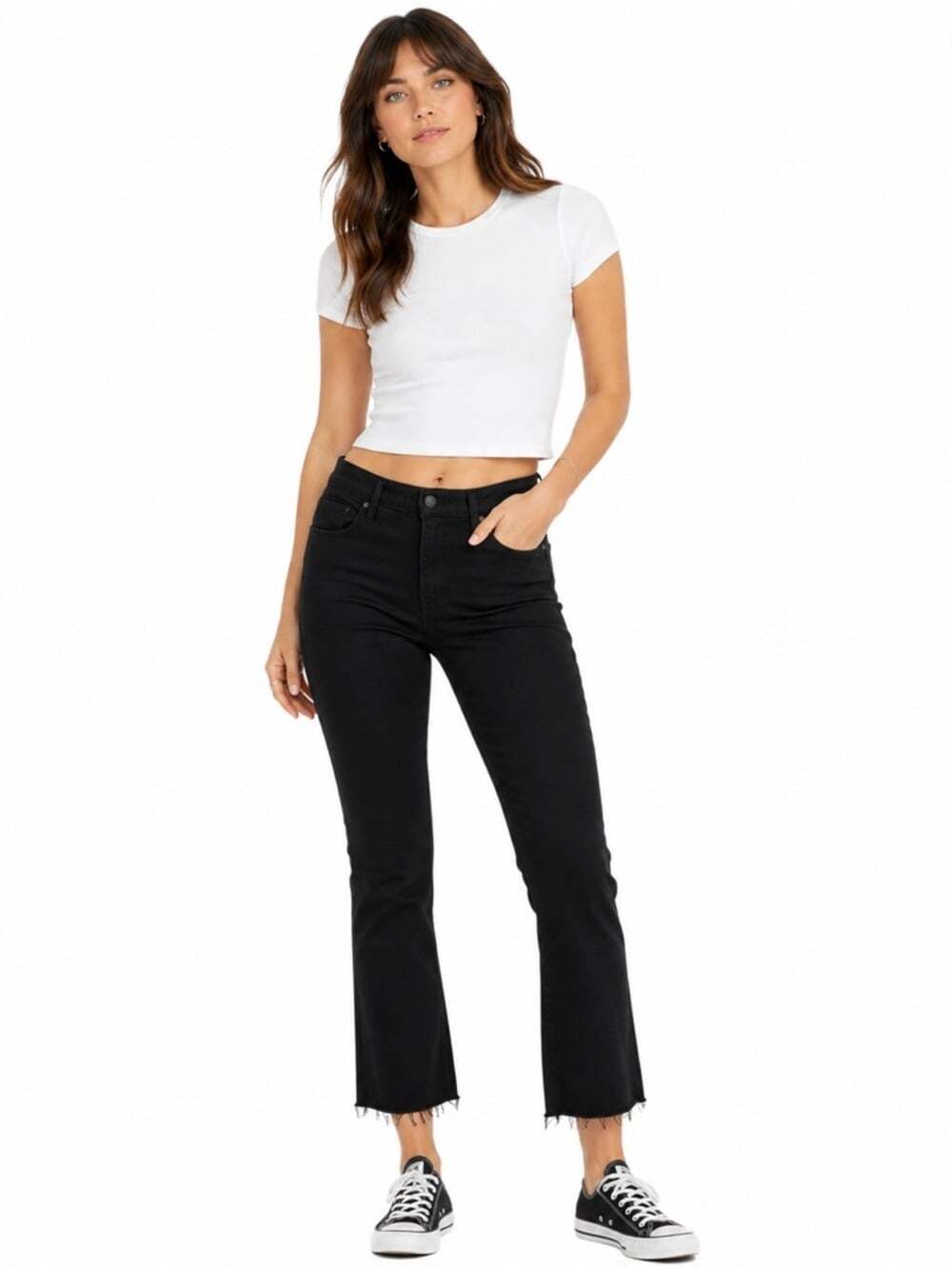 Frame Straight Leg Jeans Size 30 Black Raw Hem High Rise 90s Minimalist Denim